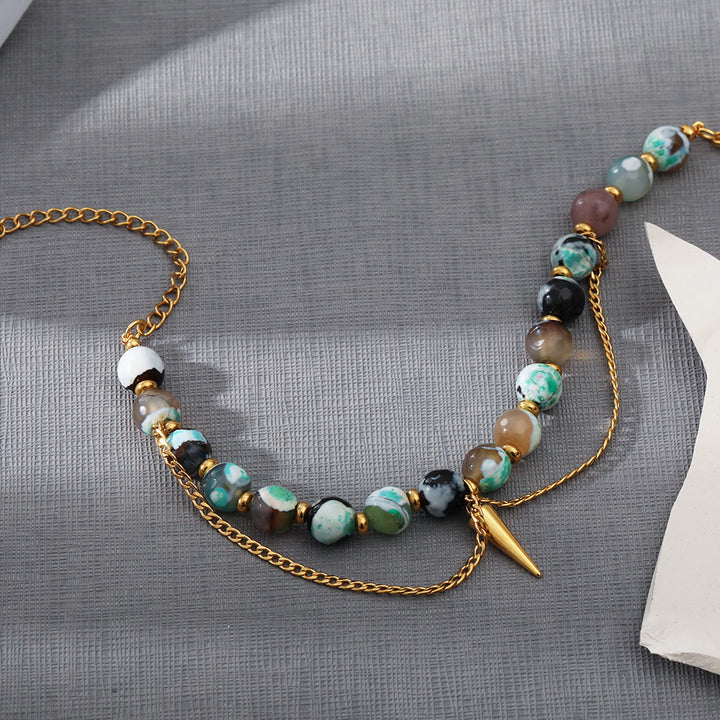 Olivenorma Multicolored African Turquoise Stainless Steel 18K Bracelet - image 3