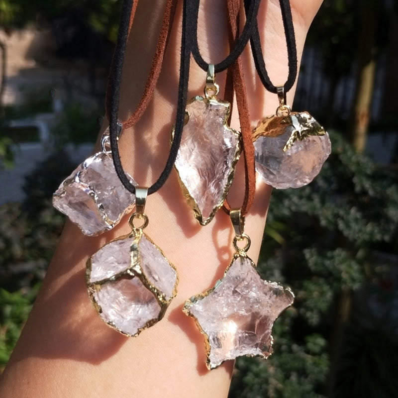 Olivenorma Natural White Crystal Square Star Bound Pendant - image 0
