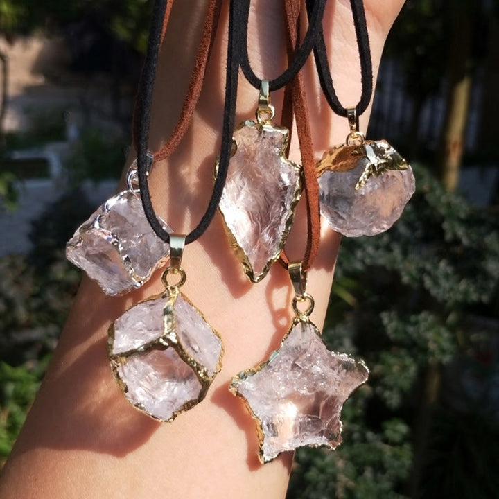 Olivenorma Natural White Crystal Square Star Bound Pendant - image 0