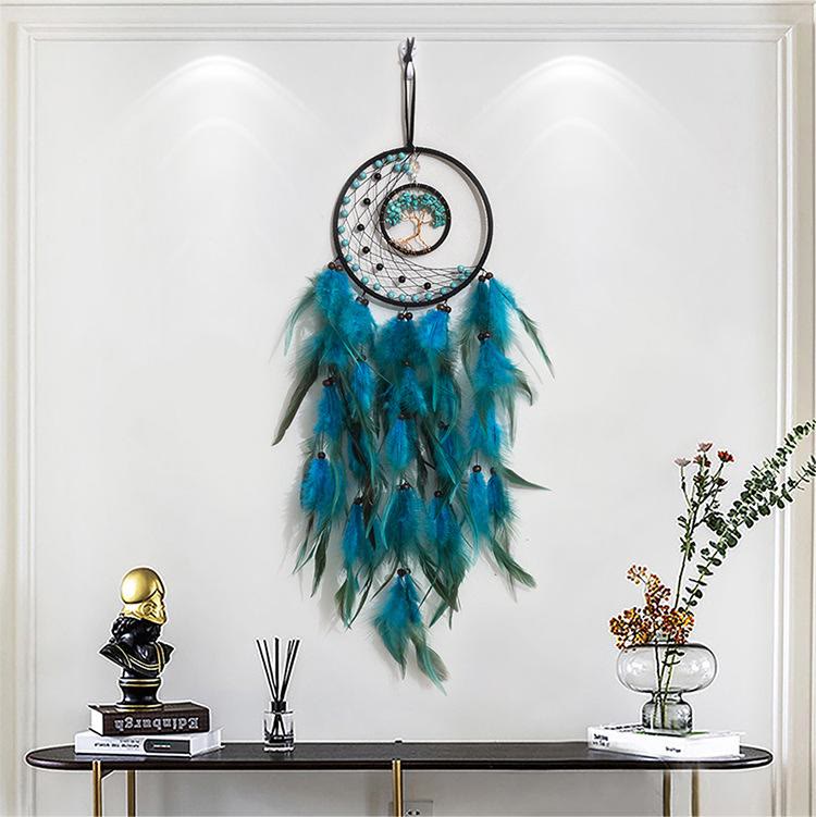 Olivenorma LED Turquoise Tree Of Life Feather Dream Catcher - image 10
