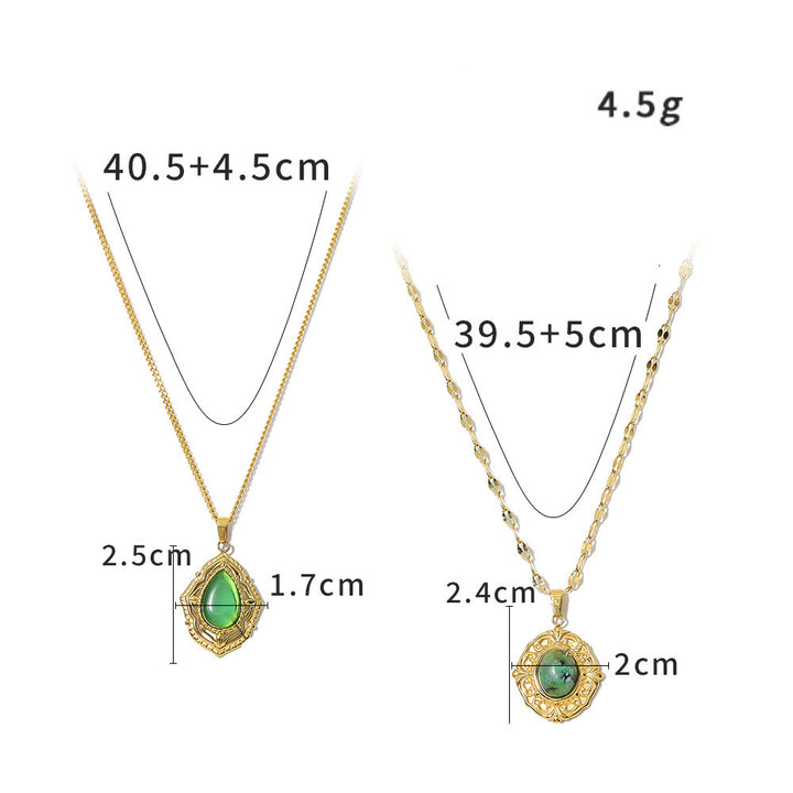 Olivenorma Oval African Turquoise Green Pendant Necklace - image 11