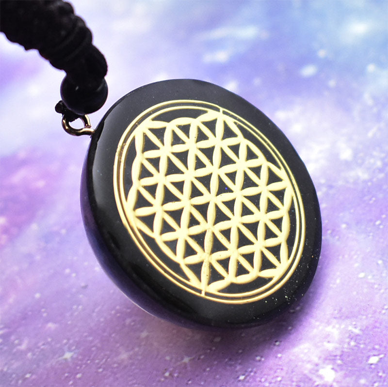 Olivenorma Lapis Lazuli OM Lotus Symbol Necklace - image 4