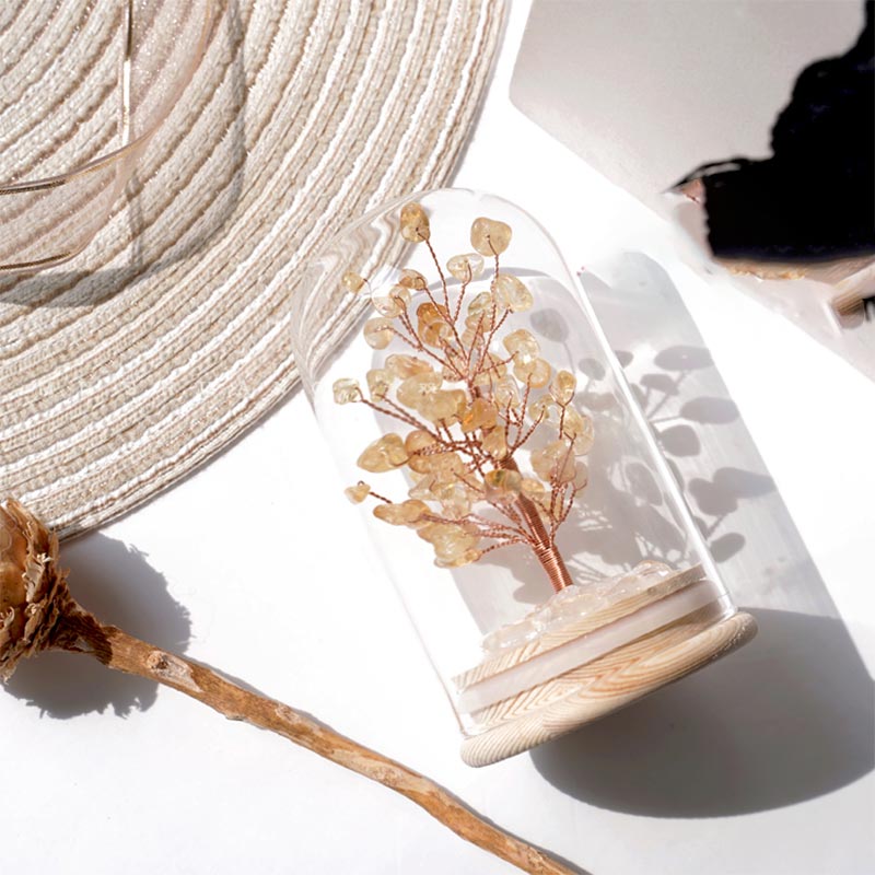 Olivenorma Christmas Tree Crystal Stone Night Light Decoration - Citrine - image 1