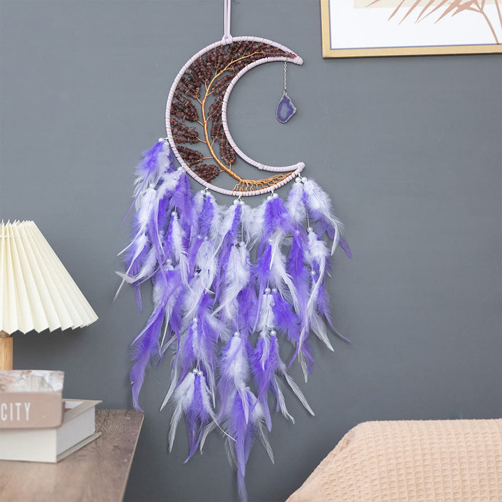 Olivenorma Natural Gravel Woven Tree of Life Moon Dream Catcher - image 40