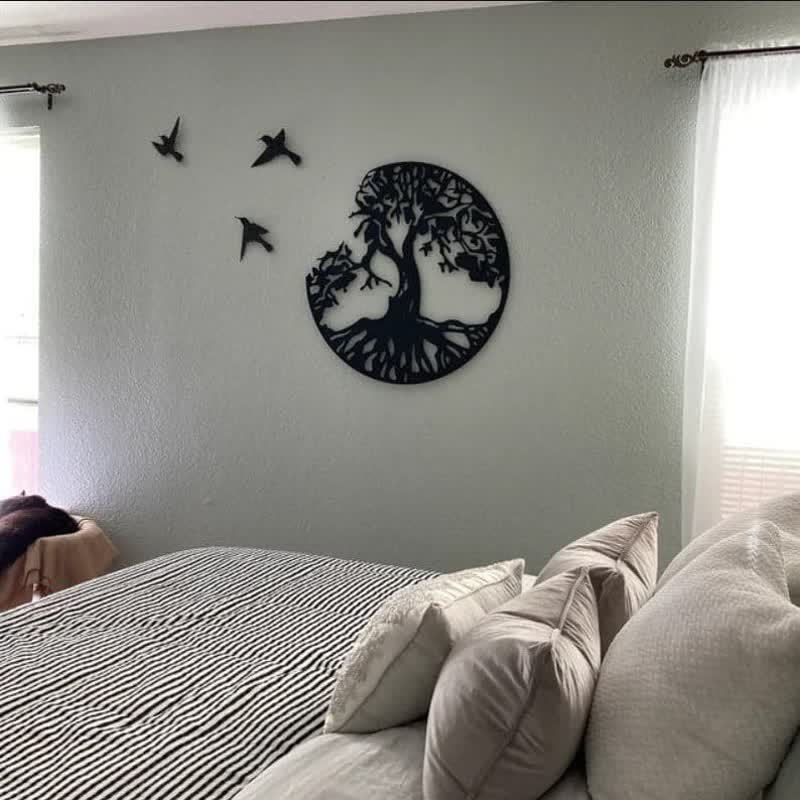 Tree of Life with Three Birds Metal Wall Decor - image 5