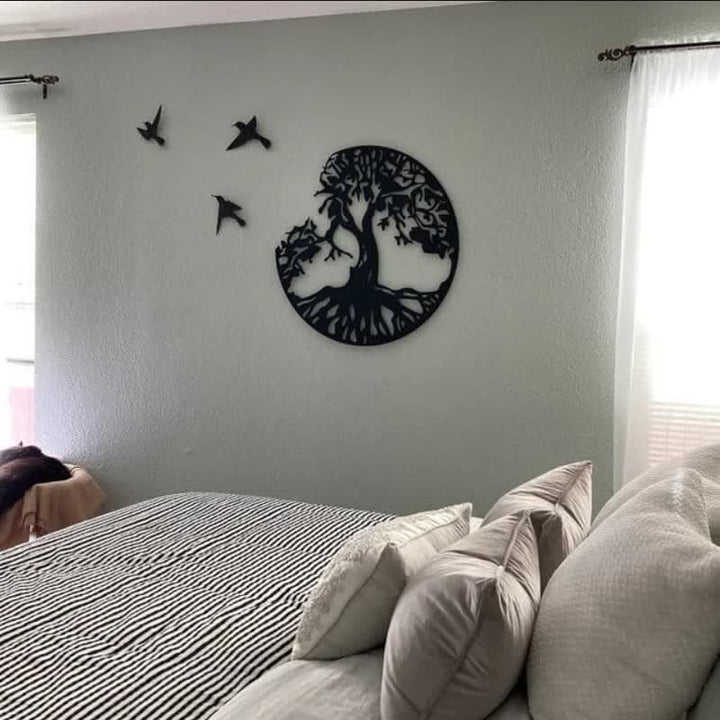 Tree of Life with Three Birds Metal Wall Decor - image 5
