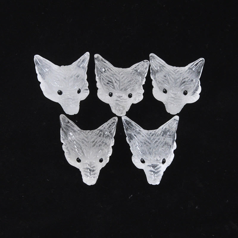 Olivenorma Natural Crystal Carved Wolf Head Accessory Gemstone Decoration - Clear Crystal - image 1