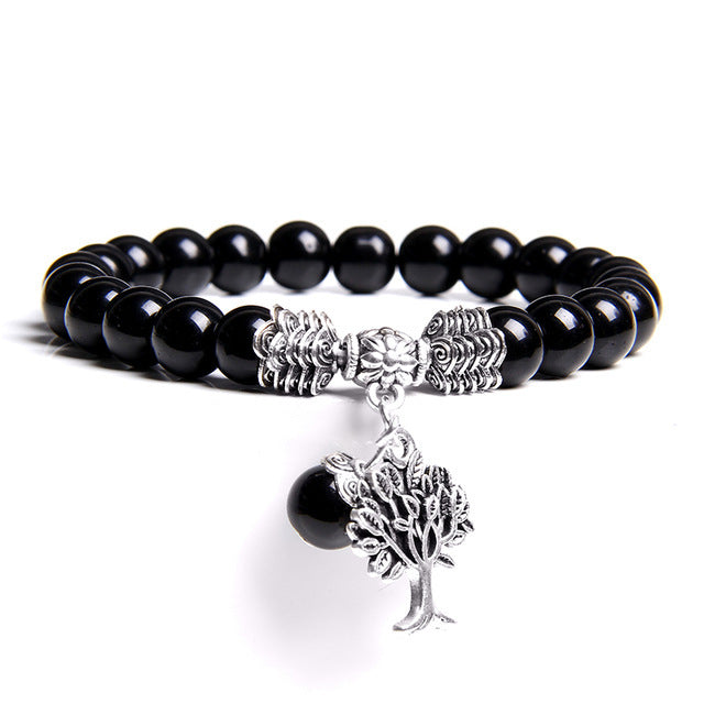 Natural Crystal Tree Of Life Bracelet - Obsidian - image 18