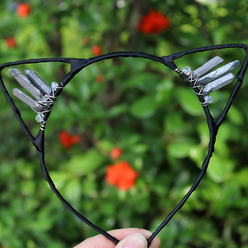 Olivenorma Electroplating Crystal Cat Ears Headband - Rock Color Quartz - image 51
