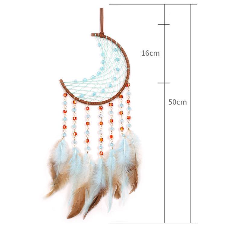Olivenorma Blue Red Acrylic Beads Half Moon Shape Dream Catcher - image 8