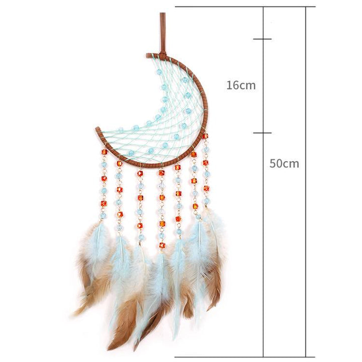 Olivenorma Blue Red Acrylic Beads Half Moon Shape Dream Catcher - image 8
