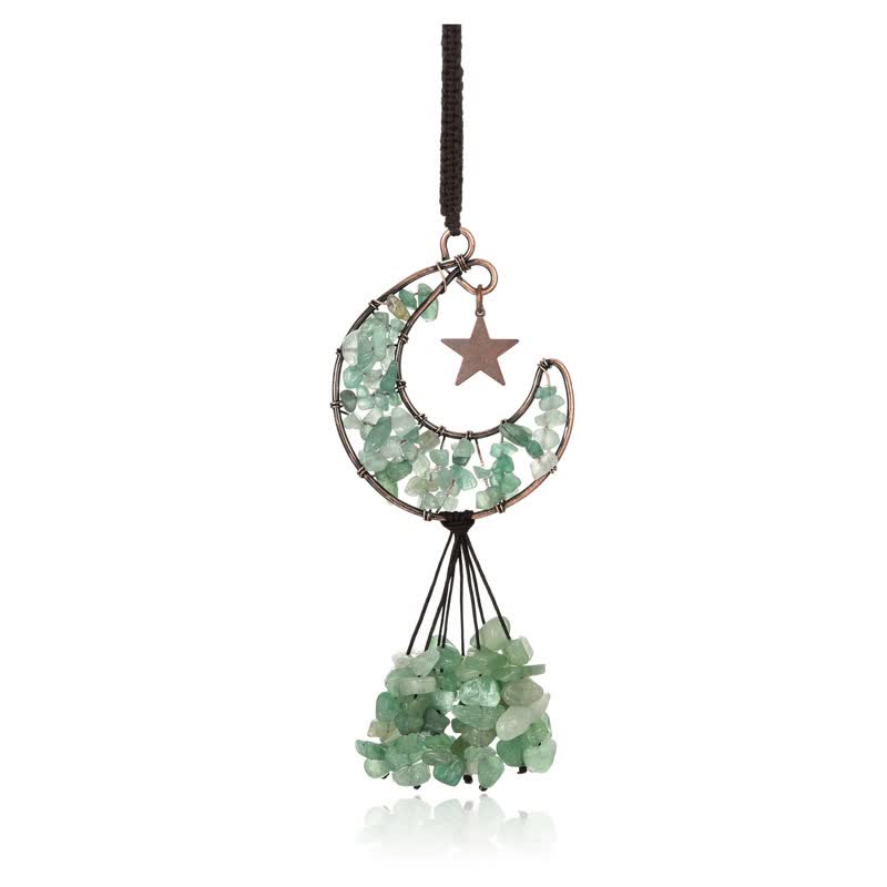 Olivenorma Moon And Star Chakra Crystal Wind Chime - Green Aventurine - image 18