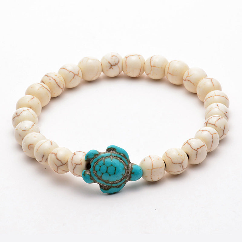 Natural Stone Turtle Bracelet - White Turquoise - image 21