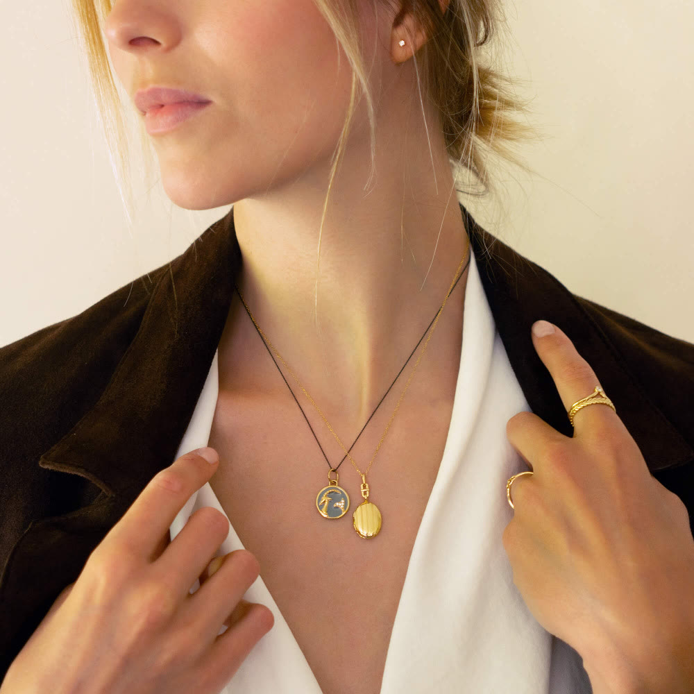 Olivenorma White Zircon Vintage Zodiac Stainless Steel 18k Necklace - image 17