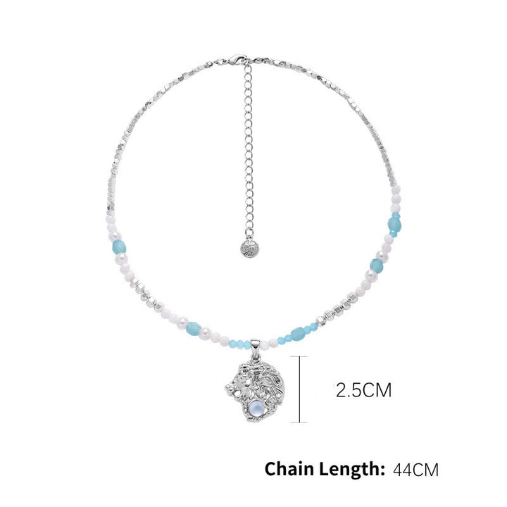Olivenorma Moonstone Zodiac Pendant Alloy Necklace - Leo - image 3