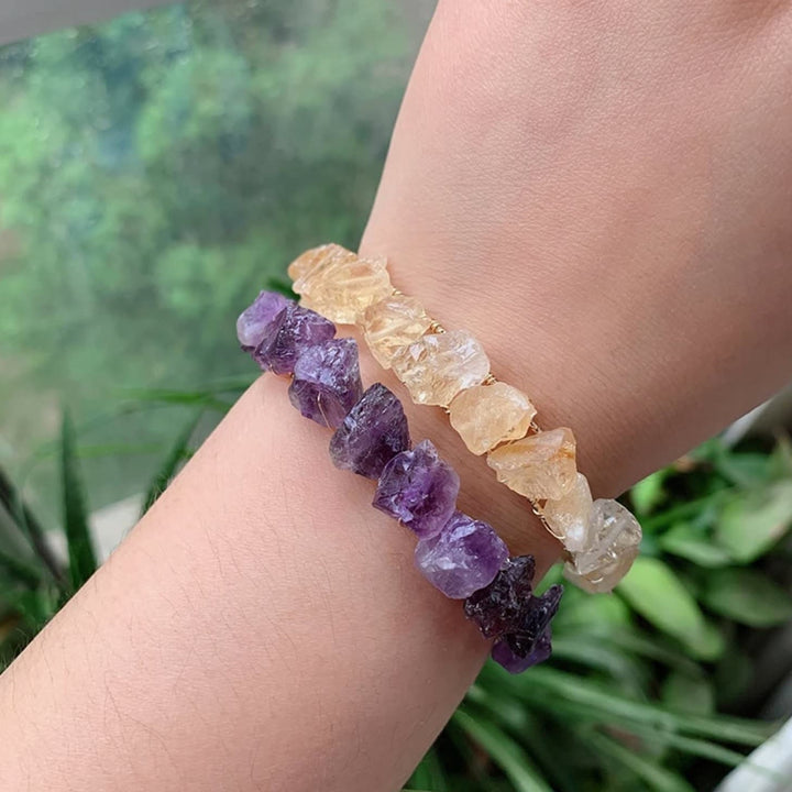 Olivenorma Natural Crystal Gravel Beads Wire Wound Bracelet - image 25