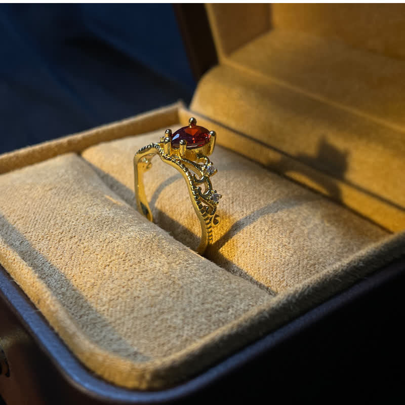 Olivenorma Garnet Crown Modelling Adjustable Ring - image 2