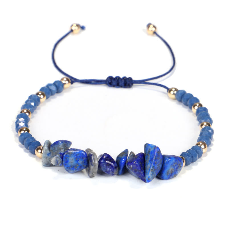 Olivenorma Bohemian Crystal Gravel String Bracelet - Lapis Lazuli - image 25