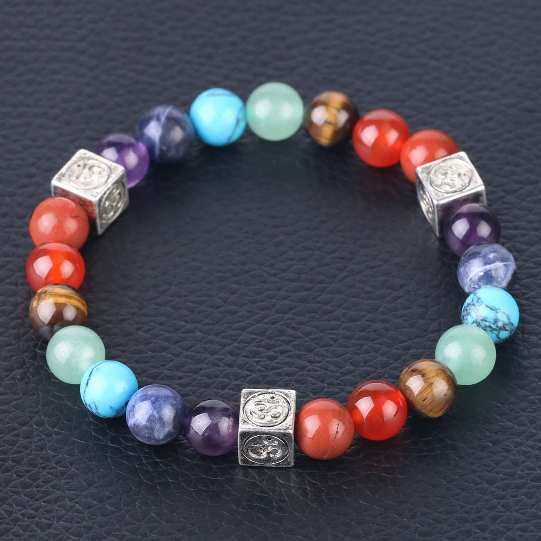 Olivenorma Multicolor Beaded 7 Chakra Yoga Bracelet - Chakra & Silver - image 3