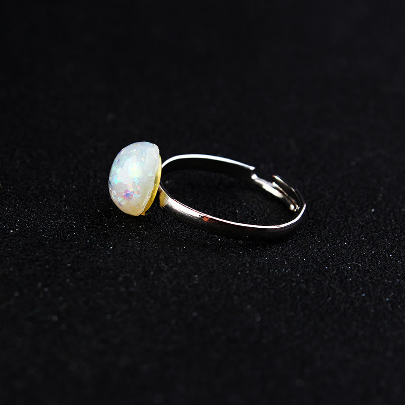 Olivenorma Opal Moonstone Simple Half Circle Adjustable Ring - image 6