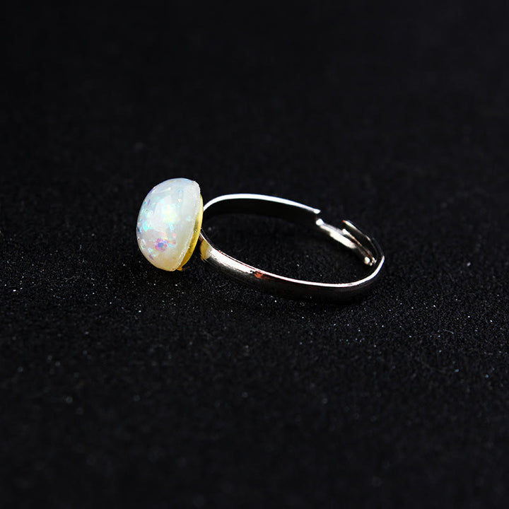 Olivenorma Opal Moonstone Simple Half Circle Adjustable Ring - image 6
