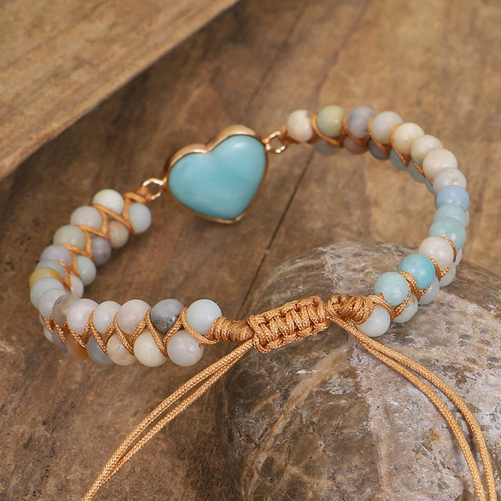 Natural Turquoise Heart Bracelet - image 1