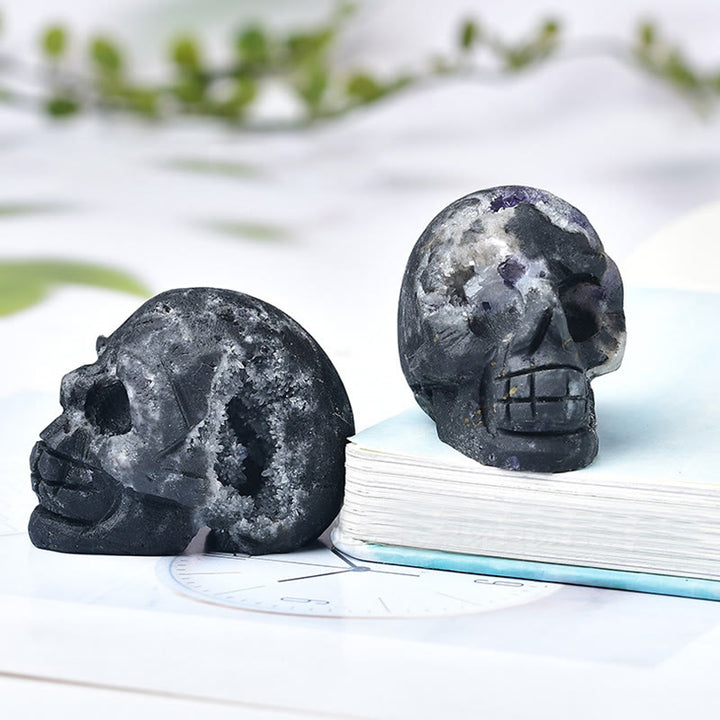 Olivenorma Crystal Engraved Skull Crafts Gemstone Decoration - Flashing Star Ore - image 45