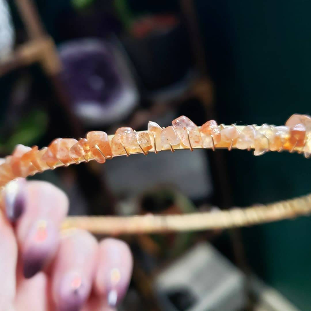Olivenorma Pink Crystal Sun Stone Festival Boho Crystal Crown - image 5