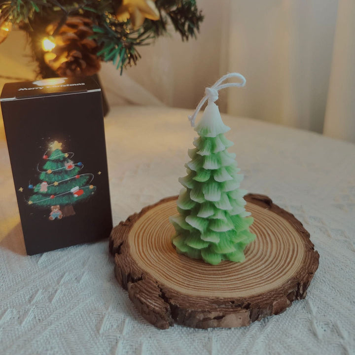 Olivenorma Carved Christmas Tree Candle - Small Green Cedar-4*8cm - image 7