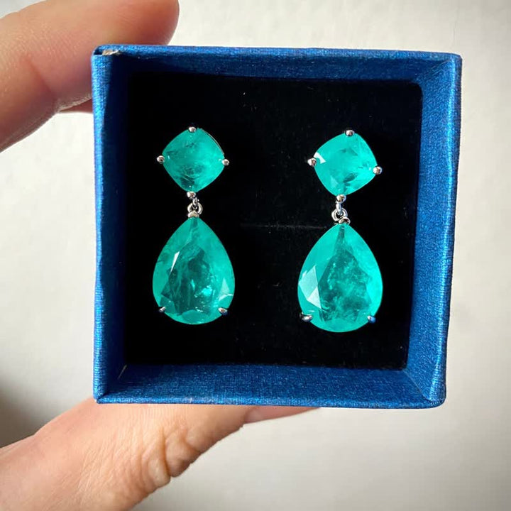 Paraiba Tourmaline Water Drop Eearrings - Paraiba Tourmaline - image 0