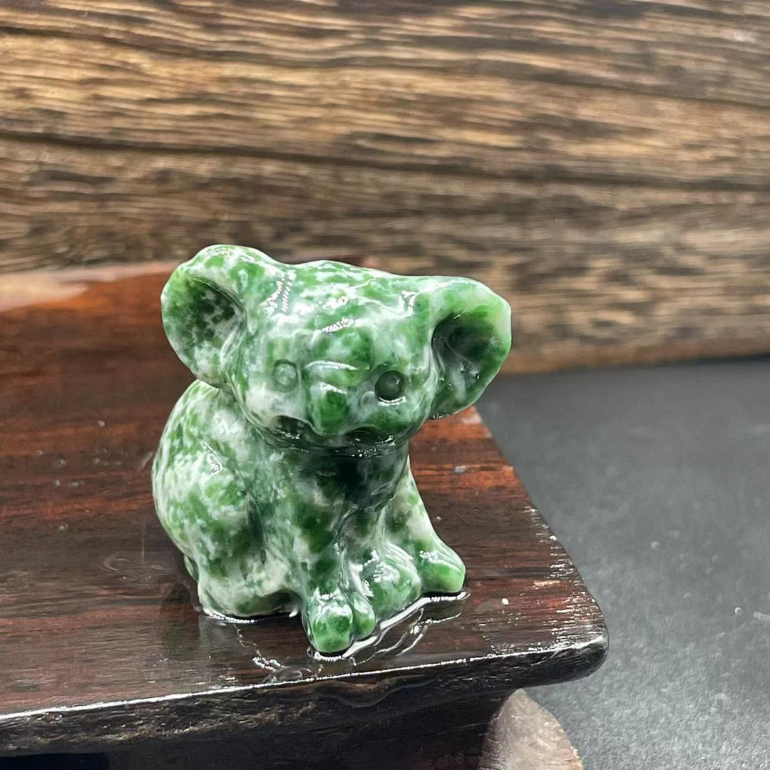 Olivenorma 1.2 Inches Carved Cute Koala Figurine Gemstone Decoration - Green Jade - image 14