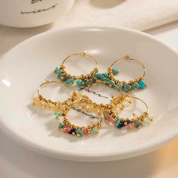 Olivenorma Natural Gravel Stainless Steel Earrings - image 15