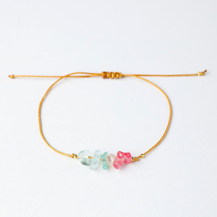 Olivenorma "Nature's Healing Wishes" Irregular Gemstone Braided Bracelet  - Colourful - image 31