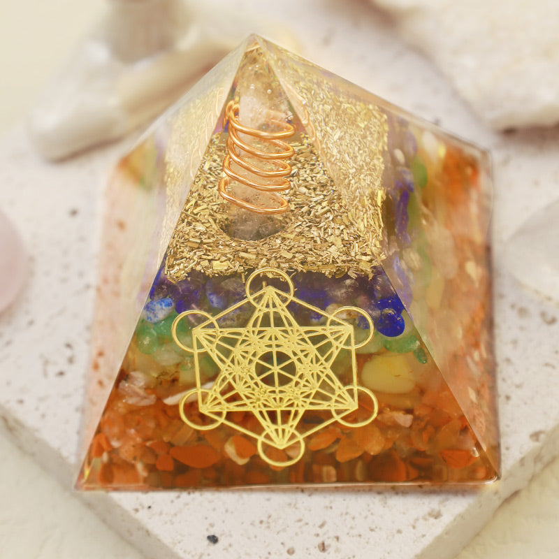 Olivenorma Chakra Metatron's Cube Healing Orgone Pyramid - image 1