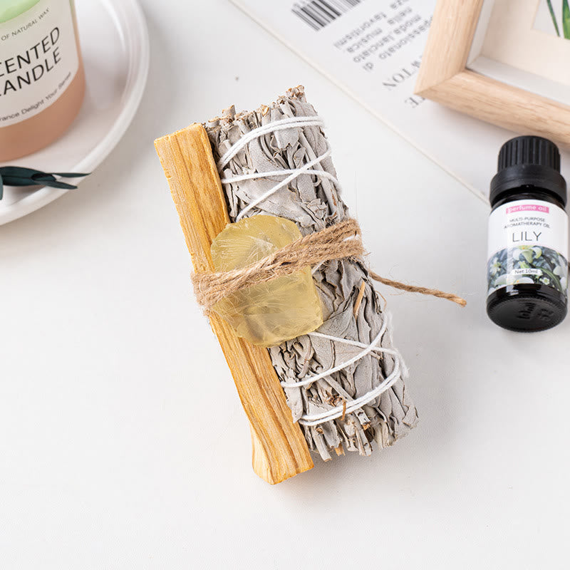 Olivenorma White Sage Peruvian Sacred Wood Strips Crystal 3-Piece Set - Citrine - image 4