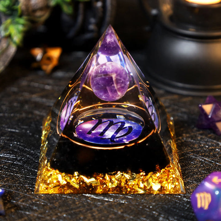 Olivenorma Amethyst Ball Obsidian Gravel Zodiac Virgo Orgone Pyramid - 2.36''*2.36''(6cm X 6cm) - YES PLEASE $8 - image 0
