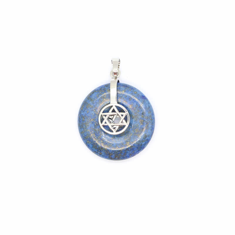 Olivenorma Natural Crystal Peace Buckle Tree Of Life Necklace - Lapis Lazuli - Hexangular Star - image 33