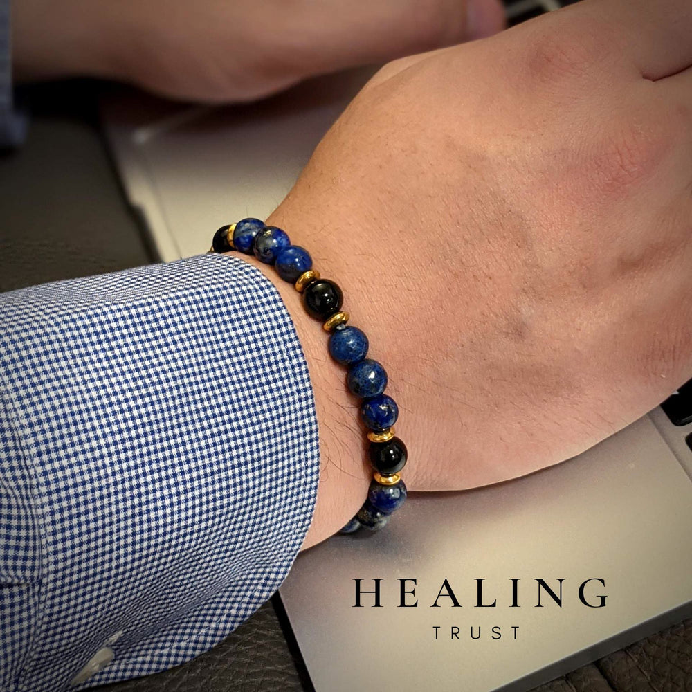 Olivenorma "Healing Trust" Lapis Lazuli Black Onyx Bracelet - image 1