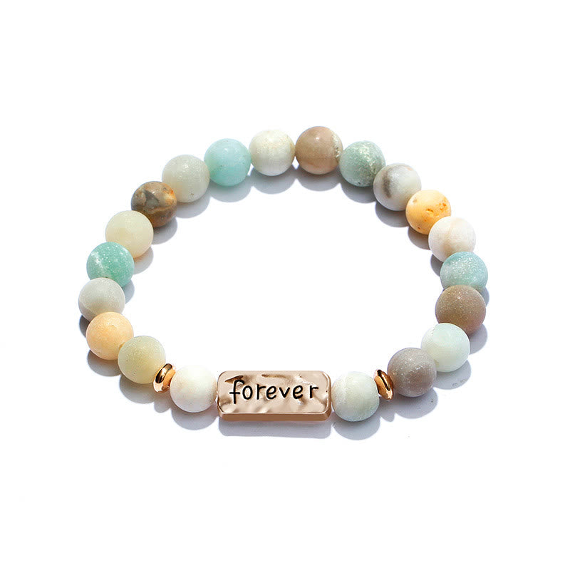 Olivenorma Natural Gemstone Best Friend Forever 3 Piece Engraving Bracelet Set - image 23