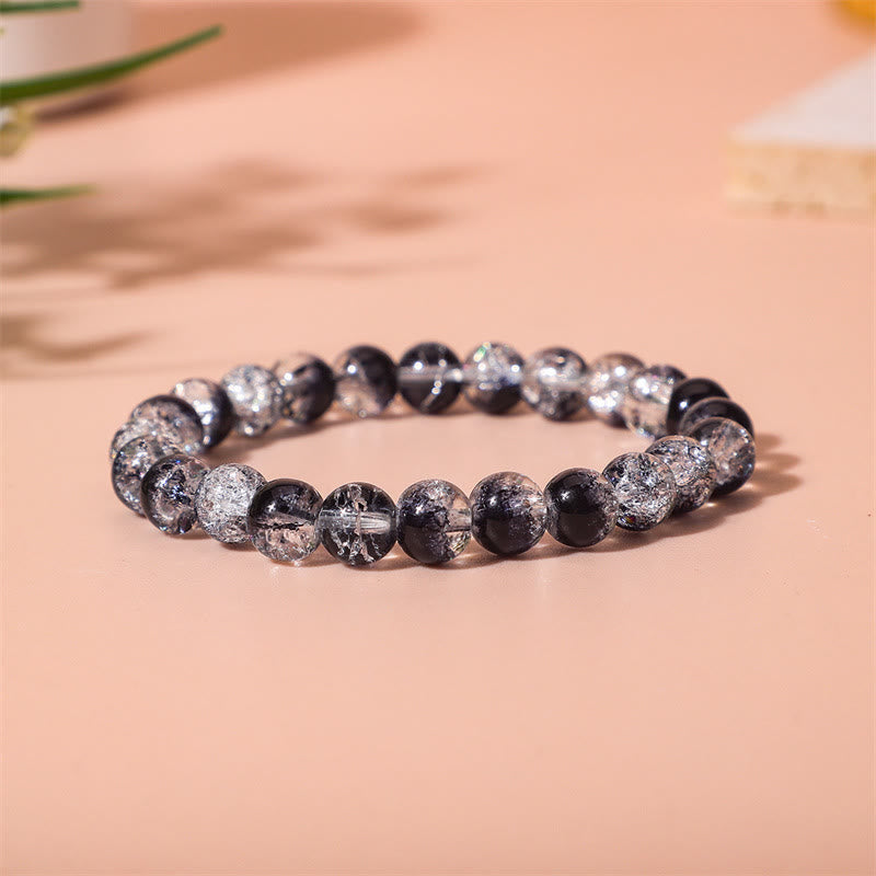 Olivenorma Transparent Black Contrast Beaded Mens Bracelet - image 2