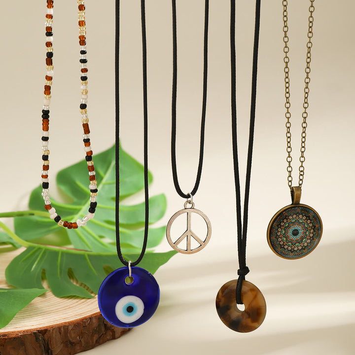 Olivenorma Natural Stone Tree of Life Evil Eye Pendant Necklace Set - image 32
