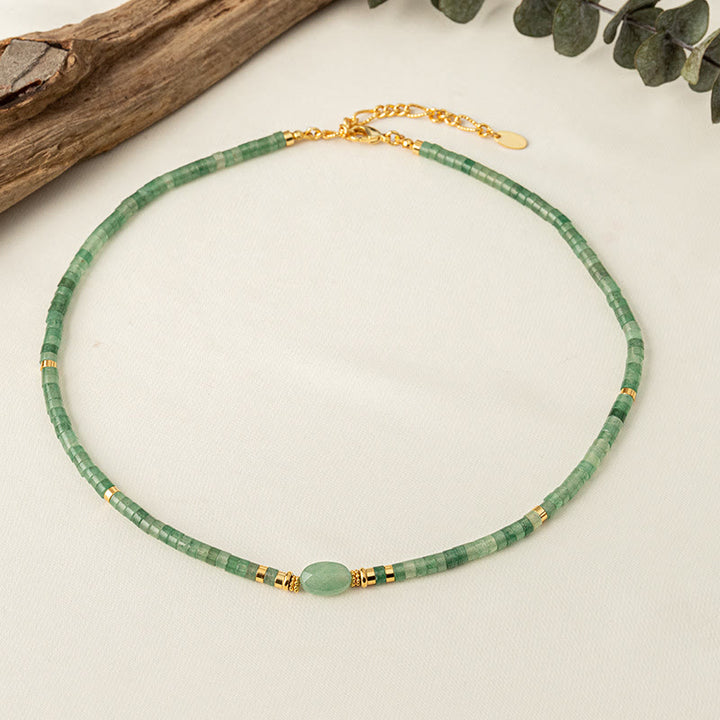Olivenorma Natural Stone Green Aventurine Handmade Beaded Necklace - image 2