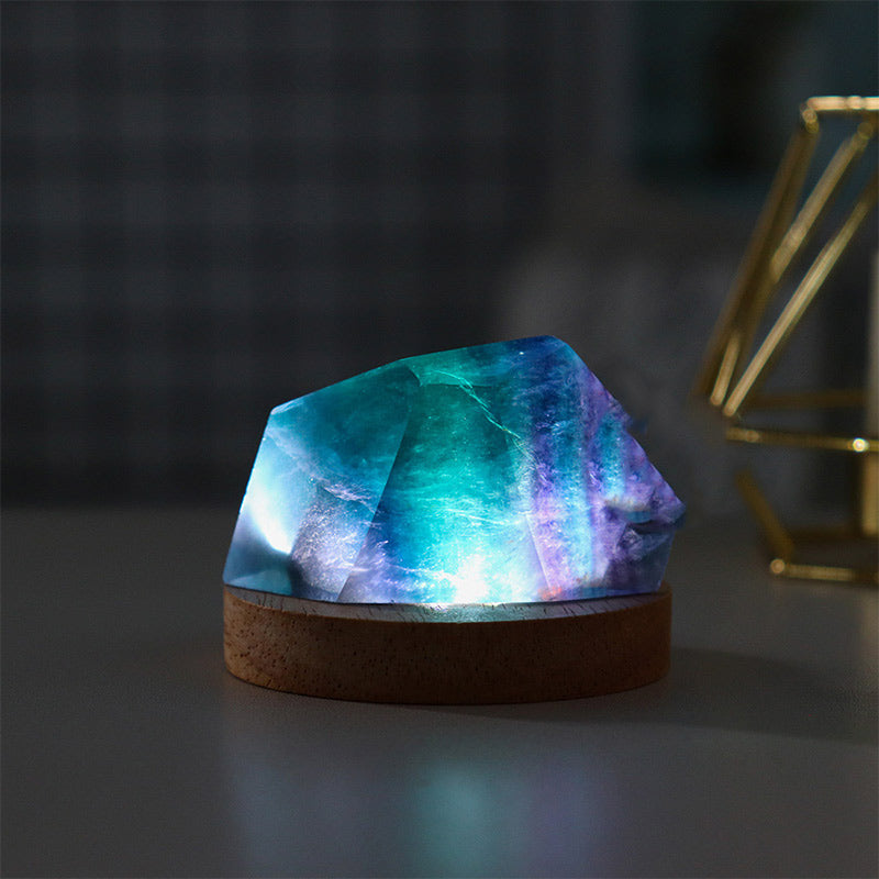 Olivenorma Fluorite Irregular Crystal Lamp Decoration - image 1