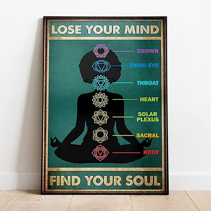 Olivenorma Chakra Yoga Decorative "LOSE YOUR MIND FIND YOUR SOUL" Poster - 16*24in (40*60cm) - image 0
