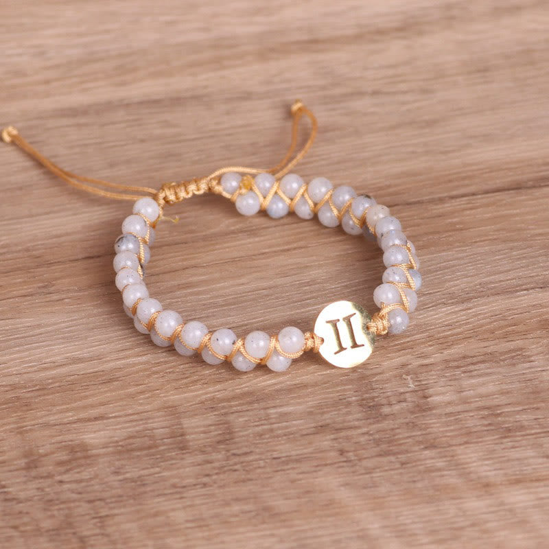 Olivenorma Zodiac Crystal Healling Balance Wrap Bracelet - Gemini&Gray Moonstone - image 9