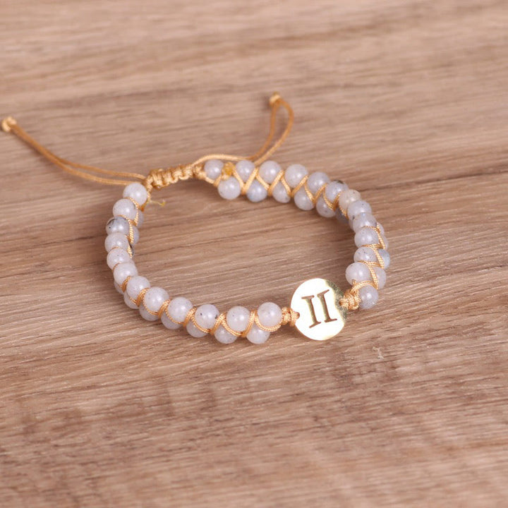 Olivenorma Zodiac Crystal Healling Balance Wrap Bracelet - Gemini&Gray Moonstone - image 9