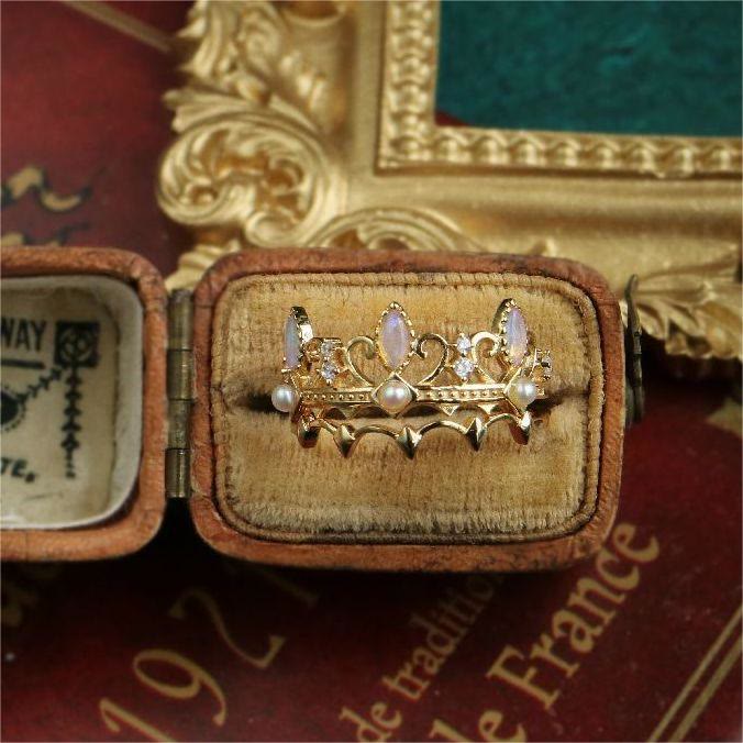 Olivenorma Opalite Freshwater Pearl Rapunzel Crown Ring - image 10