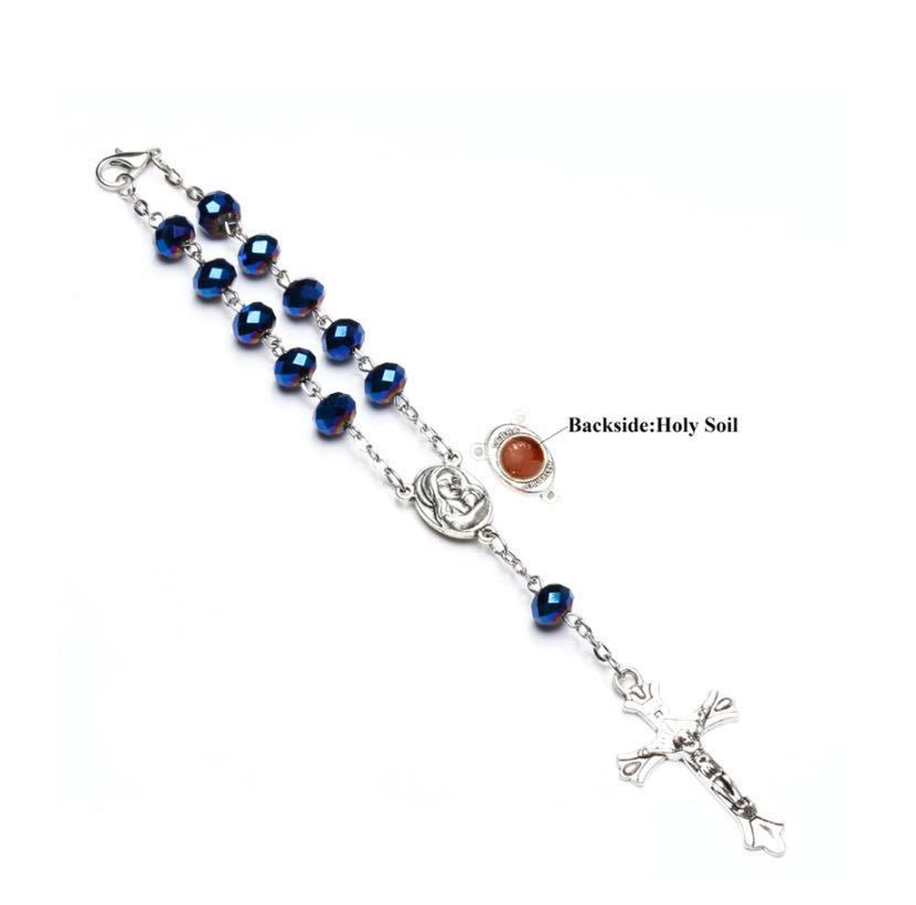 Olivenorma Crystal Rosary Cross Bracelet - image 1