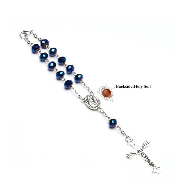 Olivenorma Crystal Rosary Cross Bracelet - image 1