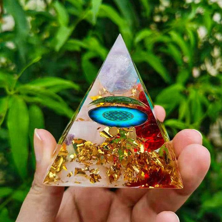 Olivenorma Amethyst Sphere With Pink Crystal Orgone Pyramid - image 2